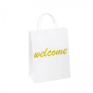 شكرا لك حقيبة ورقية لك أكياس هدايا الورق الورقية كرافت الترويجية مع مقابض حقيبة ورقية كرافت